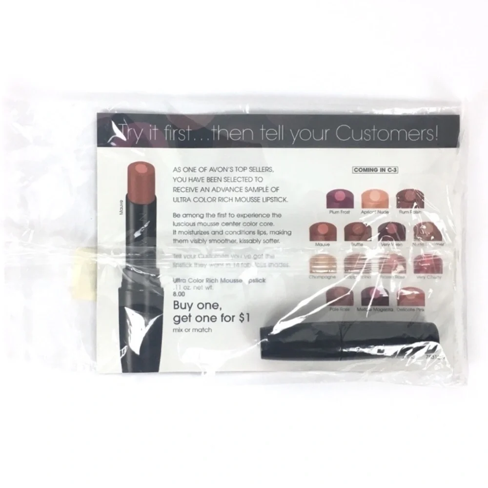 AVON Ultra Color Rich Mousse Lipstick Mauve D100 & What a Pair Lip & Cheek Pink